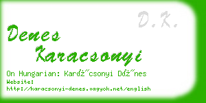denes karacsonyi business card